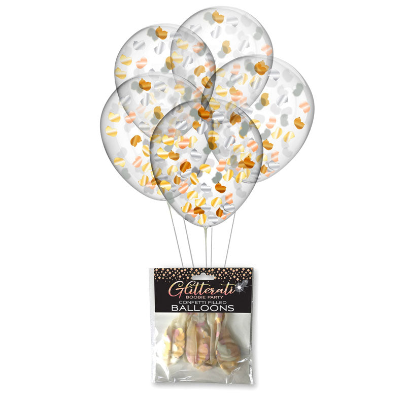 Glitterati - Boobie Confetti Balloons - Set of 5 Little Genie